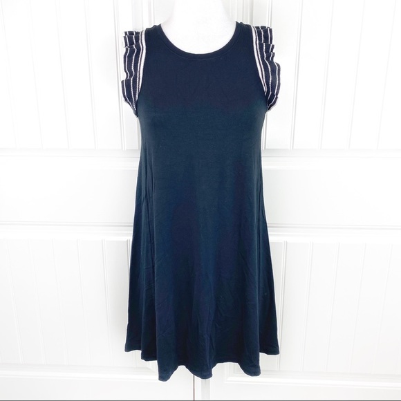 LOFT Petites Flutter Sleeve Knit Jersey Mini Dress - Picture 2 of 7